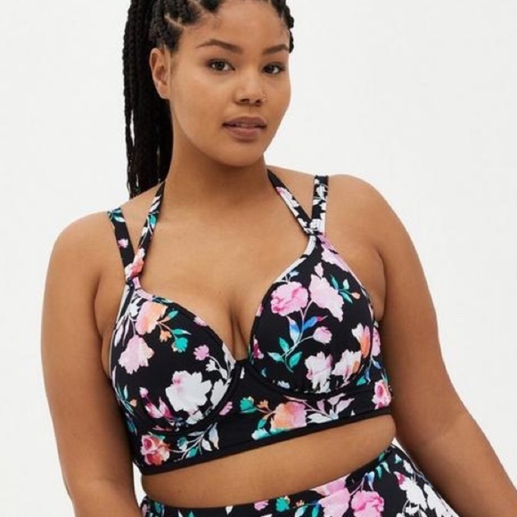 torrid Other - Torrid Underwire Halter Plunge Bikini Top Women’s Plus Size 5x D/DD